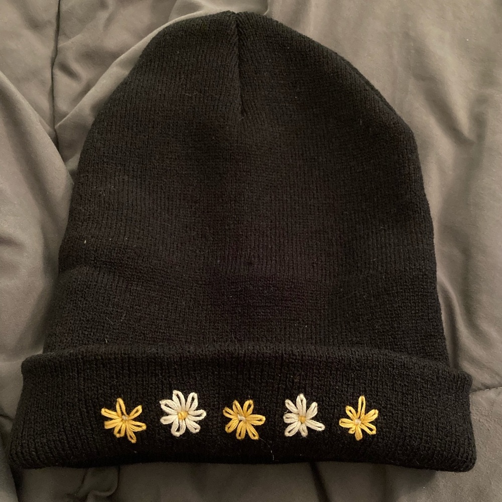 Custom hand-embroidered beanie